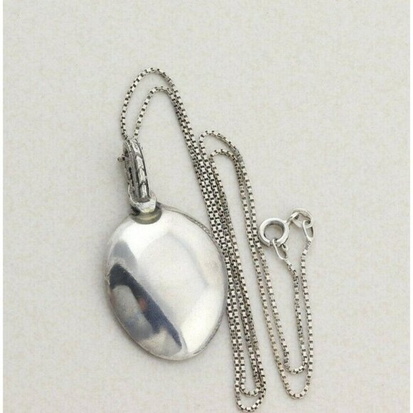 Sterling Silver Acrylic Flower Spoon Necklace 19.5 inch chain - Picture 8 of 9